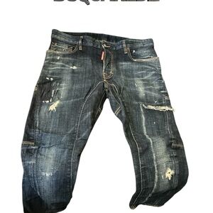 DSQUARED2 Dark Blue Distressed Jeans
